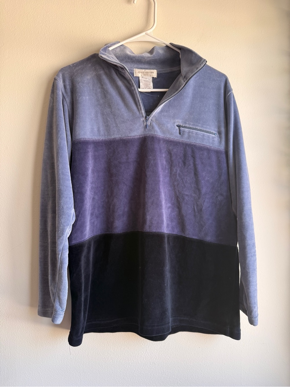Jones New York Sport Colorblock Quarter Zip Pullover Size Petite Small